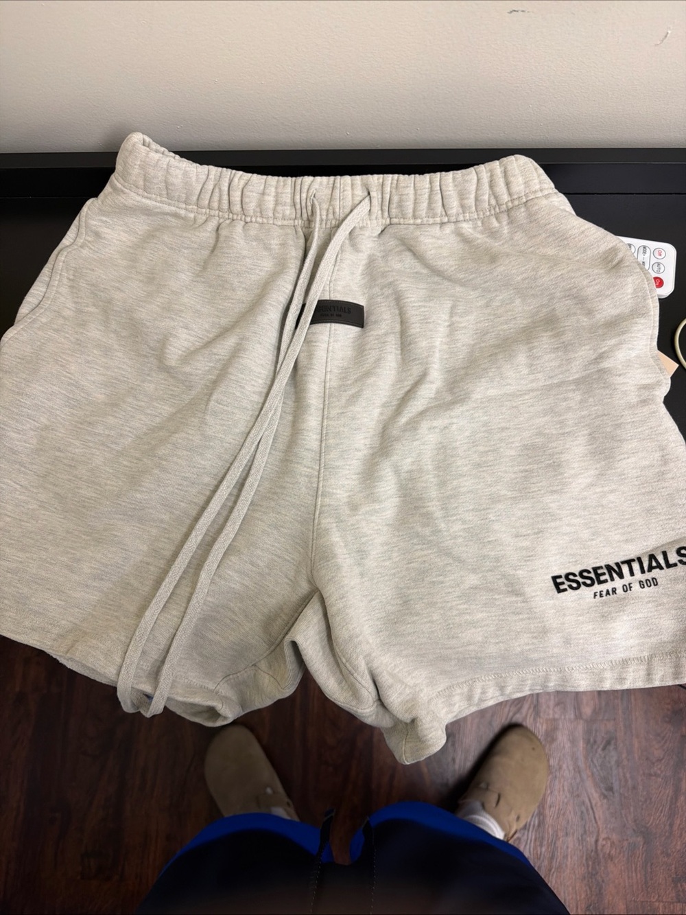 Essentials Light Oatmeal Drawstring Shorts